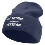 Air Force Veteran Embroidered 12 inch Acrylic Cuffed Long Beanie - Navy OSFM