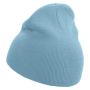 Aqua Sea Embroidered 8 inch Acrylic Short beanie - Lt-Blue OSFM