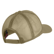 Veteran US Navy Embroidered Solid Cotton Twill Mesh Prostyle Cap - Khaki OSFM