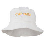 Captain Embroidered Pigment Dyed Bucket Hat