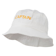 Captain Embroidered Pigment Dyed Bucket Hat