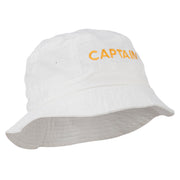 Captain Embroidered Pigment Dyed Bucket Hat