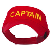 Captain Embroidered Strap Back Visor