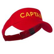 Captain Embroidered Strap Back Visor