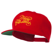 Merry Christmas Embroidered Snapback Cap