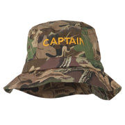 Captain Embroidered Pigment Dyed Bucket Hat