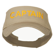 Captain Embroidered Strap Back Visor