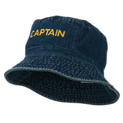 Captain Embroidered Pigment Dyed Bucket Hat