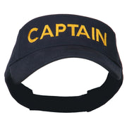 Captain Embroidered Strap Back Visor