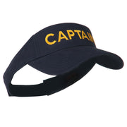 Captain Embroidered Strap Back Visor