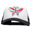 60's Multi-Colored Butterfly Patched Cotton Trucker Cap - Black OSFM