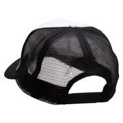 60's Multi-Colored Butterfly Patched Cotton Trucker Cap - Black OSFM