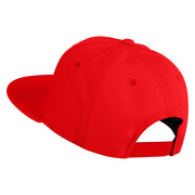 Cute Daisy Flower Embroidered Iron On Patched 6 Panel High Profile Structured Snapback - Red OSFM