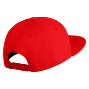 Cute Daisy Flower Embroidered Iron On Patched 6 Panel High Profile Structured Snapback - Red OSFM