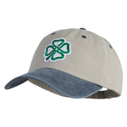 4 Leaf Clover Patched Pigment Dyed Wash Cap - Beige Navy OSFM