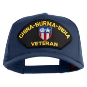 China-Burma-India Veteran Patched Solid Cotton Twill 5 panel Mesh Back Cap - Navy OSFM