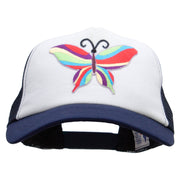 60's Multi-Colored Butterfly Patched Cotton Trucker Cap