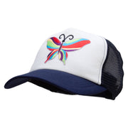 60's Multi-Colored Butterfly Patched Cotton Trucker Cap