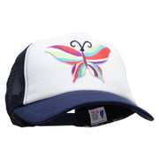 60's Multi-Colored Butterfly Patched Cotton Trucker Cap