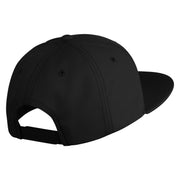 Cute Daisy Flower Embroidered Iron On Patched 6 Panel High Profile Structured Snapback - Black OSFM