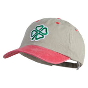 4 Leaf Clover Patched Pigment Dyed Wash Cap - Beige Red OSFM