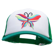 60's Multi-Colored Butterfly Patched Cotton Trucker Cap