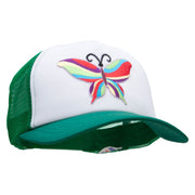 60's Multi-Colored Butterfly Patched Cotton Trucker Cap