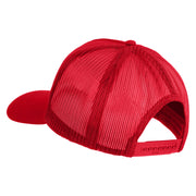 China-Burma-India Veteran Patched Solid Cotton Twill 5 panel Mesh Back Cap - Red OSFM