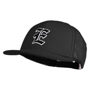 Old English Black E Patched Flat Bill Trucker Snapback Cap - Black OSFM