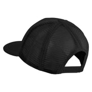 Old English Black E Patched Flat Bill Trucker Snapback Cap - Black OSFM