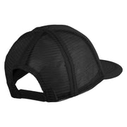 Old English Black E Patched Flat Bill Trucker Snapback Cap - Black OSFM