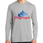 Switzerland Jungfraujoch Logo Graphic Design Men's Big Size Long Sleeve Competitor Cotton Touch T-Shirt - Silver XS