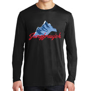 Switzerland Jungfraujoch Logo Graphic Design Men's Big Size Long Sleeve Competitor Cotton Touch T-Shirt - Black XS