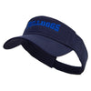 Football Bulldog Logo Embroidered Cotton Twill Sun Visor - Navy OSFM