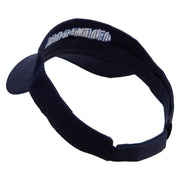 Football Bulldog Logo Embroidered Cotton Twill Sun Visor - Navy OSFM