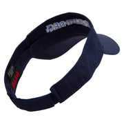 Football Bulldog Logo Embroidered Cotton Twill Sun Visor - Navy OSFM