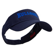 Football Bulldog Logo Embroidered Cotton Twill Sun Visor - Navy OSFM