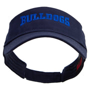 Football Bulldog Logo Embroidered Cotton Twill Sun Visor - Navy OSFM