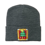 Christmas Tree with Frame Embroidered Beanie