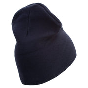 US Marine Corps Symbol Embroidered 8 Inch Short Beanie Made in USA - Navy OSFM