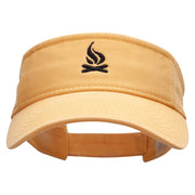 Camp Fire Symbol Embroidered Pro Style Cotton Twill Washed Visor