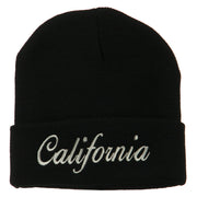 California Embroidered Long Cuff Beanie