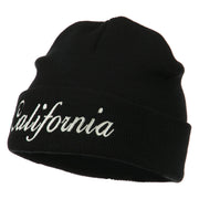 California Embroidered Long Cuff Beanie