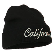 California Embroidered Long Cuff Beanie