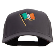 St. Patrick Day Flag Embroidered Solid Cotton Twill Pro Style Cap - Charcoal OSFM