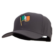 St. Patrick Day Flag Embroidered Solid Cotton Twill Pro Style Cap - Charcoal OSFM