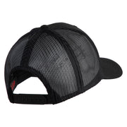 Retired US Navy Embroidered Solid Cotton Twill Mesh Prostyle Cap - Black OSFM