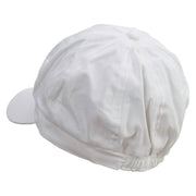 Lake Bum Embroidered Cotton Elastic Newsboy Cap - White OSFM