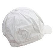 Lake Bum Embroidered Cotton Elastic Newsboy Cap - White OSFM