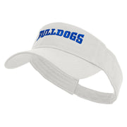 Football Bulldog Logo Embroidered Cotton Twill Sun Visor - White OSFM